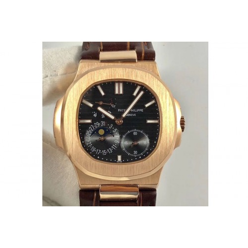 Patek Philippe Nautilus 5724G Moonphase RG/LE Black Dial