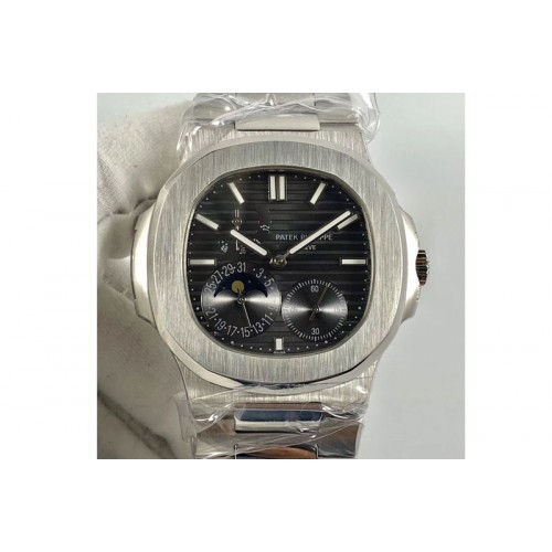Patek Philippe Nautilus 5724G Moonphase SS/SS Black Dial