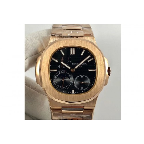Patek Philippe Nautilus 5724G Moonphase RG/RG Black Dial