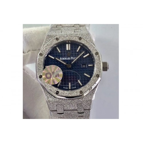 Audemars Piguet Royal Oak 33mm 15000 Satin-polished SS OM Best Edition Blue Dial on SS Bracelet Quartz