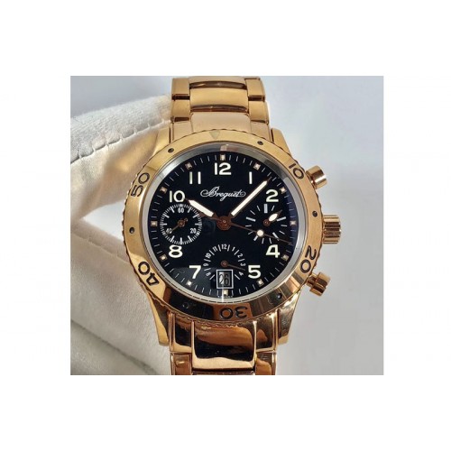 Breguet Type XX Chrono RG/RG Black Dial A7750