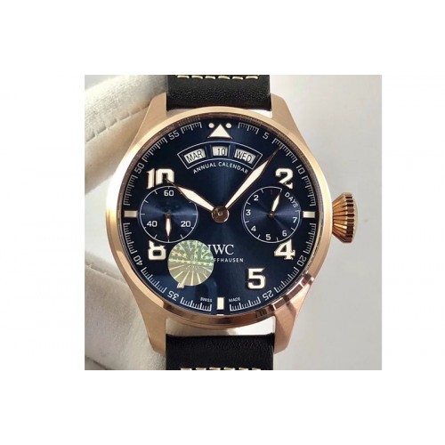 IWC Big Pilot Real PR IW502701 RG YLF 1:1 Best Edition Blue Dial on Black Calfskin Strap A52850