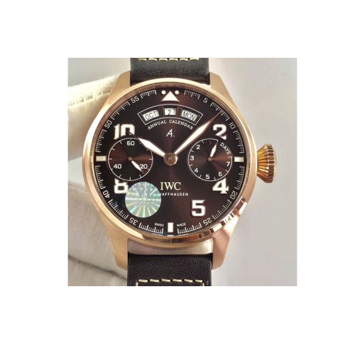 IWC Big Pilot Real PR IW502706 RG YLF 1:1 Best Edition Brown Dial on Black Calfskin Strap A52850