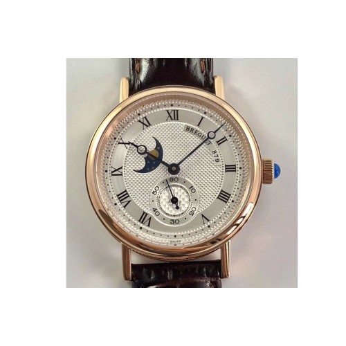 Breguet Classique 4396 Complicated RG White Textured Dial Leather Strap Cal.5165R