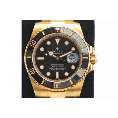 Rolex Submariner 116618LB Full YG Wrapped VRF 1:1 Best Edition Black Dial on Full YG Wrapped Bracelet A2836