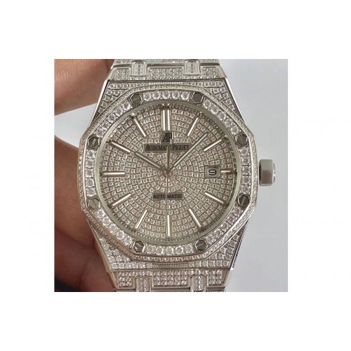 Audemars Piguet Royal Oak 41mm 15402 SS Full Paved Diamonds A3120
