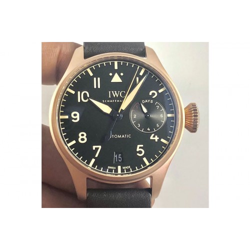 IWC Big Pilot IW510301 Satin-polished RG YLF Best Edition Black Dial on Black Leather Strap A521111