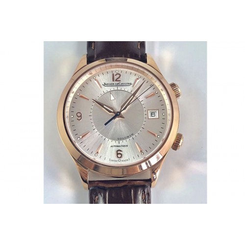 Jaeger-LeCoultre Master 1412530 40mm RG  White Dial Brown Leather Strap M9015