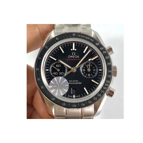 Omega SpeedMaster MoonWatch SS V2 OMF 1:1 Best Edition Black Dial Red Words on SS bracelet A9300