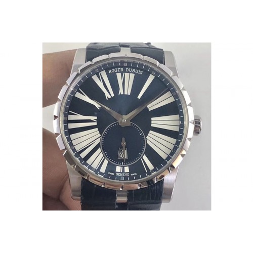 Roger Dubuis Excalibur Dbex0535 SS RDF 1:1 Best Edition Blue Dial On blue Leather Strap Asian RD830