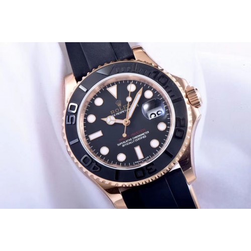 Rolex Yacht-Master 116655 ARF 1:1 Best Edition Black Ceramic Bezel on Oysterflex Rubber Strap SH3135