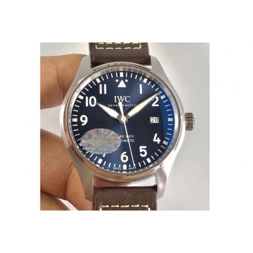 IWC MARK XVIII Le Petit Prince IW327004 SS MKS V2 1:1 Best Edition Blue Dial ON Brown Leather Strap M9015