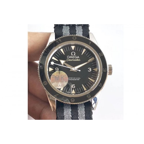 Omega Seamaster 300 Master Spectre SS MKS Best Edition Black Dial on Nylon Strap A8400
