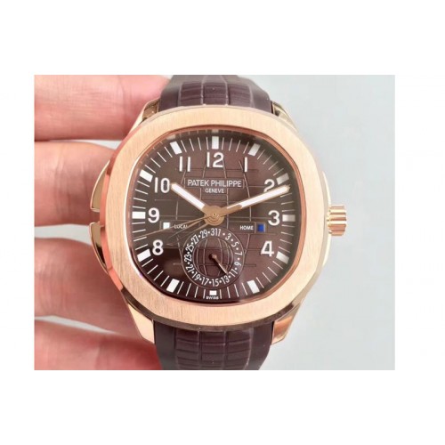 Patek Philippe Aquanaut Jumbo 5164A  RG brown Dial on Brown Rubber Strap 324SC