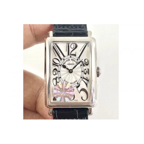 Franck Muller Long Island 952QZ SS GF 1:1 Best Edition on Black Leather Strap Swiss Quartz