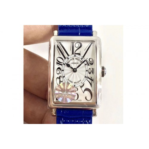 Franck Muller Long Island 952QZ SS GF 1:1 Best Edition on Blue Leather Strap Swiss Quartz