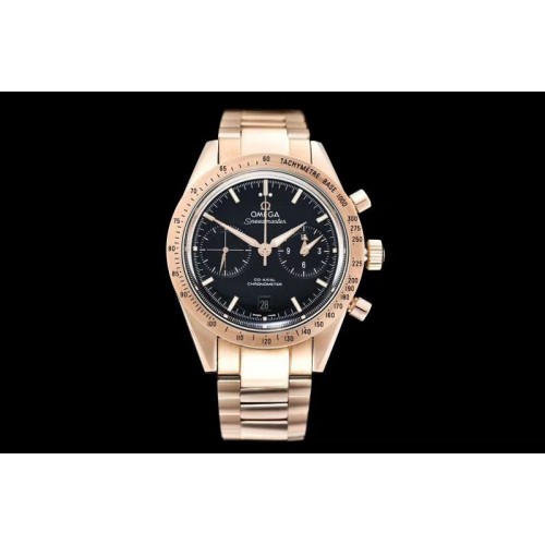 Omega Speedmaster '57 Co-Axial RG OMF 1:1 Best Edition Black Dial White Markers on RG Bracelet A9300