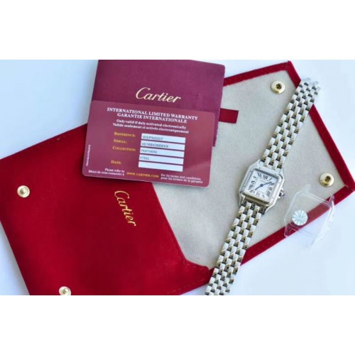 Cartier Panth�re Secrete De Ladies SS GF 1:1 Best Edition White Dial on SS Bracelet Ronda Quartz