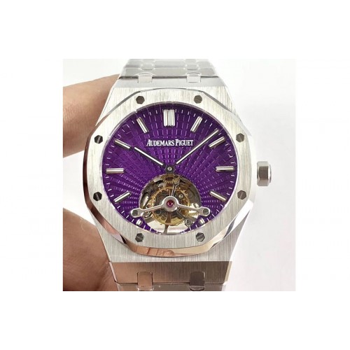 Audemars Piguet AP Royal Oak Tourbillon SS/SS Purple Dial Cal.2924 Tourbillon