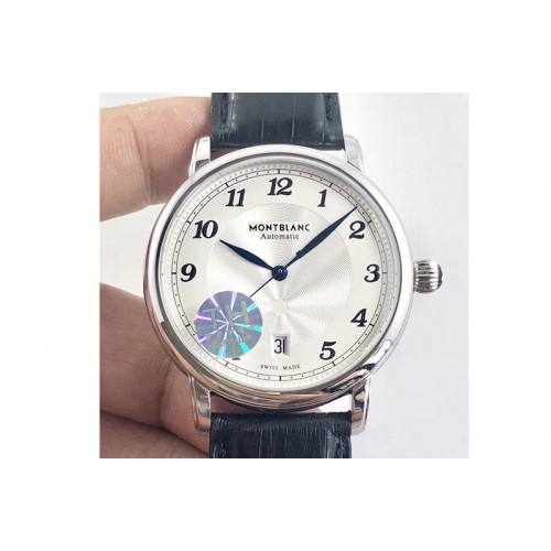 Montblanc Star Legacy 117574 Automatic SS/LE White Dial A2892 Mens Watch