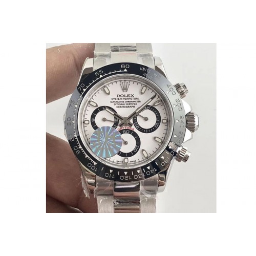 Rolex Daytona 2018 Winner THF Black Ceramic Bezel White Dial on SS Bracelet A7750