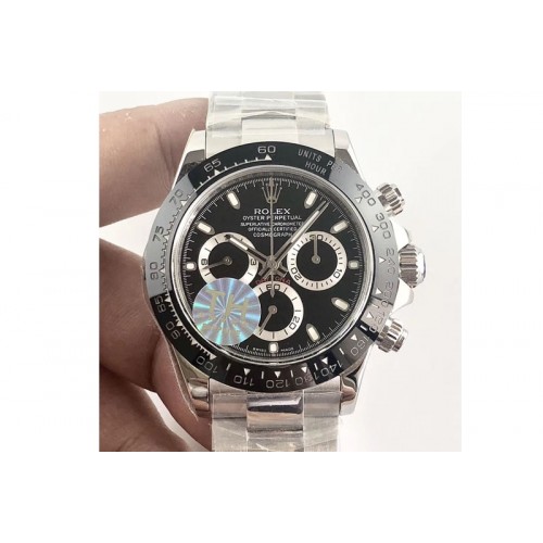 Rolex Daytona 2018 Winner THF Black Ceramic Bezel Black Dial on SS Bracelet A7750