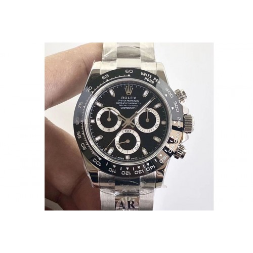 Rolex Daytona 116500 Ceramic Bezel V2 ARF 1:1 Best Edition 904L SS Case and Bracelet Black Dial A4130 Super Clone