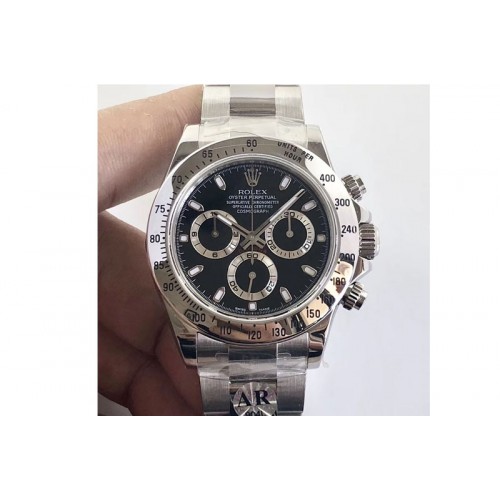 Rolex Daytona 116520 ARF V2 1:1 Best Edition 904L SS Case and Bracelet Black Dial A4130 Super Clone