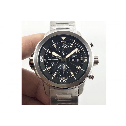 IWC Aquatimer Chrono IW376803 V6F 1:1 Best Edition Black Dial on SS Bracelet A7750