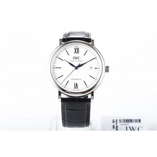 IWC IW356519 Portofino Automatic Edition White Dial Black Leather Strap