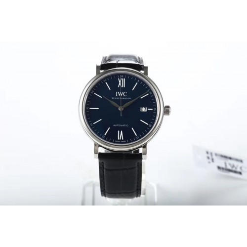 IWC IW356519 Portofino Automatic Edition Blue Dial Black Leather Strap