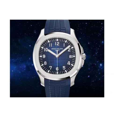 Patek Philippe Aquanaut Jumbo 5167A SS ZF 1:1 Best Edition Blue Dial on Blue Rubber Strap 324CS (Free box)