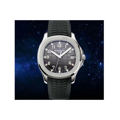 Patek Philippe Aquanaut Jumbo 5167A SS ZF 1:1 Best Edition Grey Dial on Black Rubber Strap 324CS (Free box)