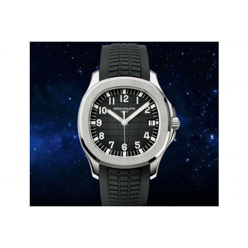 Patek Philippe Aquanaut Jumbo 5167A SS ZF 1:1 Best Edition Black Dial on Black Rubber Strap 324CS (Free box)