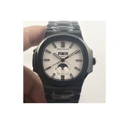 Patek Philippe Nautilus 5726 Complicated PVD White Textured Dial on PVD Bracelet A324