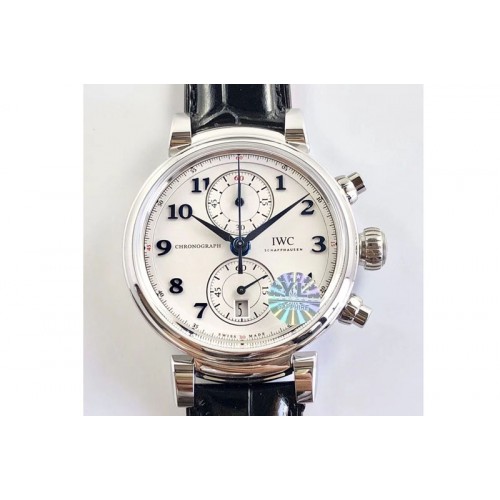 IWC Da Vinci Chrono Laureus IW393402 SS YLF 1:1 Best Edition White Dial Blue Markers A7750
