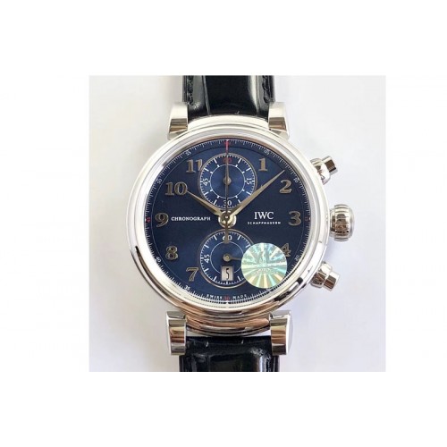 IWC Da Vinci Chrono Laureus IW393402 SS YLF 1:1 Best Edition Blue Dial A7750