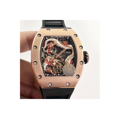 Richard Mille RM057 Tourbillon RG Dragon Dial on Black Rubber Strap
