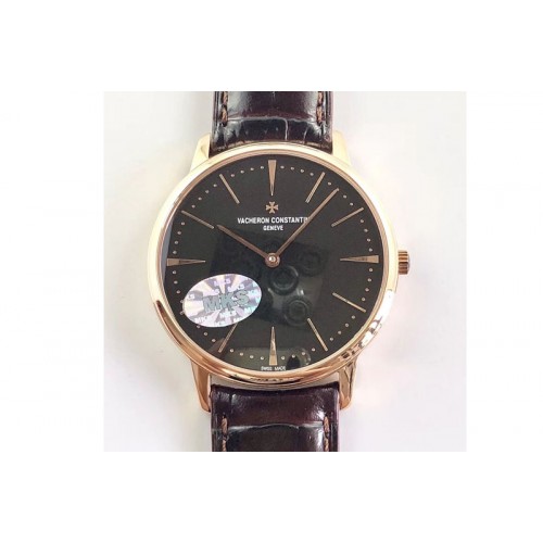 Vacheron Constantin Patrimony 81180 RG MKF 1:1 Best Edition black dial on Brown Leather MIYOTA 9039