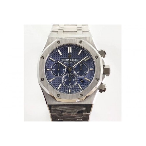 Audemars Piguet Royal Oak Chrono 26320 SS OMF 1:1 Best Edition Blue dial on SS Bracelet A7750