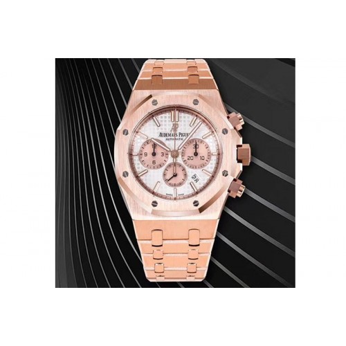 Audemars Piguet Royal Oak Chrono 26331ST RG OMF 1:1 Best Edition White dial on SS Bracelet A7750