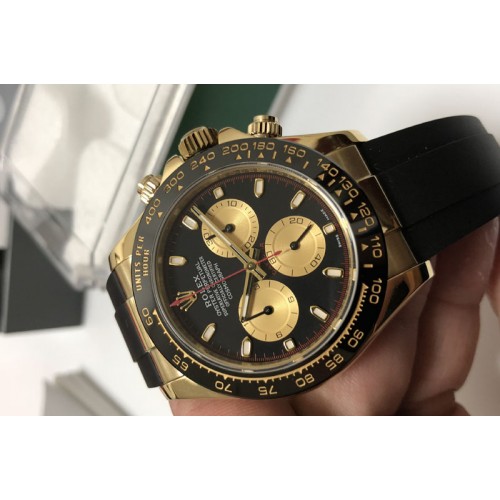 Rolex Daytona 116518 LN Paul Newman ARF 1:1 Best Edition Black Dial on Oysterflex Strap A4130 Super Clone