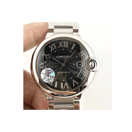 Cartier Ballon Bleu 42mm SS AF 1:1 Best Edition Black Texture Dial on SS Bracelet A2892