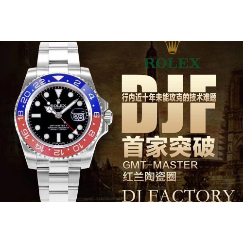 Rolex GMT Master II 116719 BLRO Real ceramic SS DJF 1:1 Best Edition Black Dial on Bracelet A2836