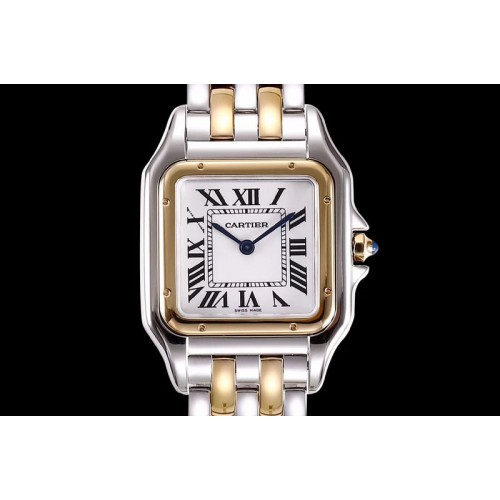 Cartier Panth�re Secrete Ladies SS/RG KOR 1:1 Best Edition White Dial on SS/RG Bracelet Ronda Quartz