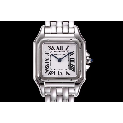 Cartier Panth�re Secrete Ladies SS KOR 1:1 Best Edition White Dial on SS Bracelet Ronda Quartz