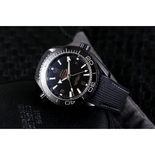 Omega Planet Ocean 45.5mm Deep Black Real Ceramic VSF 1:1 Best Edition on Black Nylon Strap A8906 Super Clone