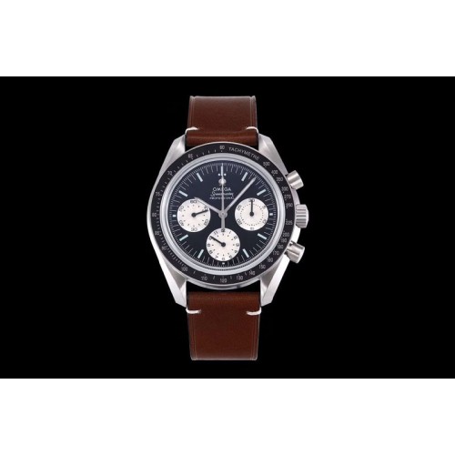 Omega Speedmaster SS �Speedy Tuesday� OMF Best Edition Black Dial on Brown Leather Strap Manual Winding Chrono Movement