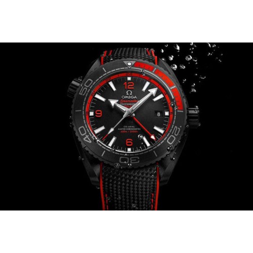 Omega Planet Ocean 45.5mm Deep Black red Real Ceramic VSF 1:1 Best Edition on Black Nylon Strap A8906 Super Clone