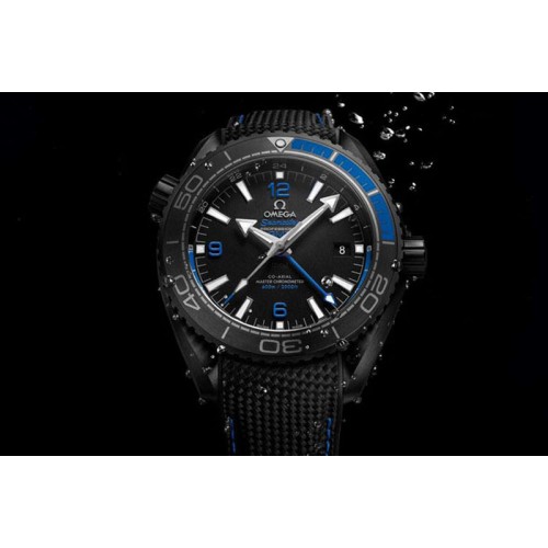 Omega Planet Ocean 45.5mm Deep Black blue Real Ceramic VSF 1:1 Best Edition on Black Nylon Strap A8906 Super Clone